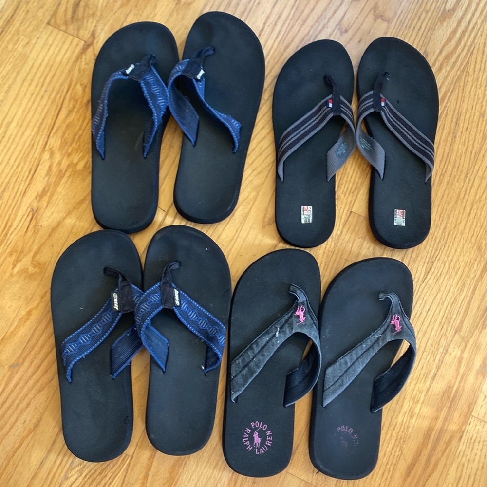 Reef, Hilfiger, polo flip flops